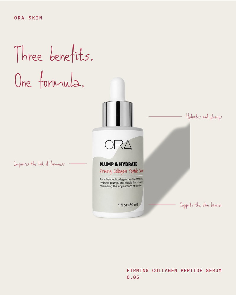 Three clear benefits in one purposeful formula: hydration and a plumper look, improved visible firmness, and support for the skin barrier.